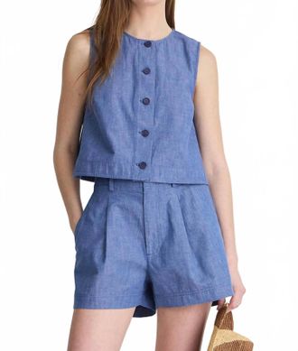 Apiece Apart Godet Tank Top In Chambray