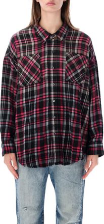 R13 Drop Neck Plaid Workshirt