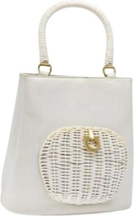 Ferragamo Pre-owned Leather Handbag - Dames - Vintage Handtas - Wit - ONE Size - Leer - Vintage