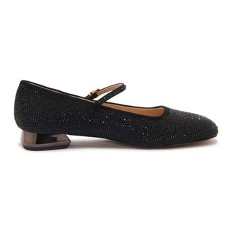 Emanuelle Vee Black Mary Jane Ballerina Shoes