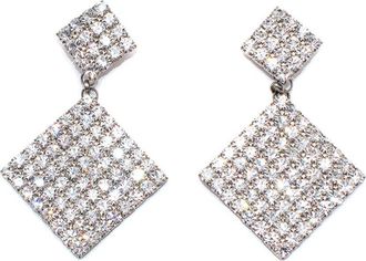 Alessandra Rich Large Crystal Square Clip on Earrings