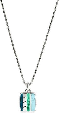 John Hardy CARVED CHAIN COLOR S in Silver/Blue/Green Multi at Nordstrom, Size 22