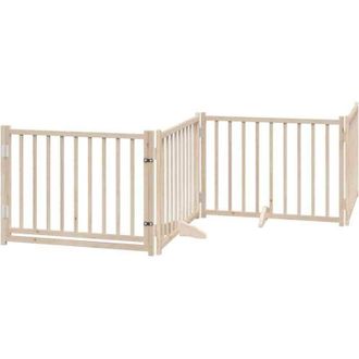 vidaXL vidaXL Cancello Cani Porta Pieghevole 4 Pannelli 320 cm Massello Abete