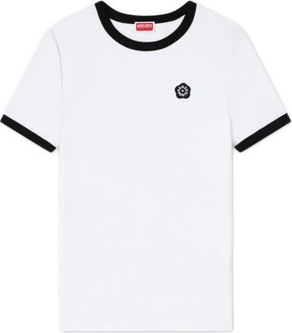 Kenzo Boke Flower 2.0 Ribbed Fitted T-shirt - Dames - T-shirts - Wit - S - Katoen - Tops
