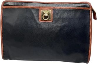 Celine Pre-owned Vintage Leren Clutch - Dames - Vintage Clutch - Zwart - ONE Size - Leer - Vintage