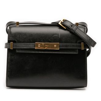 Saint Laurent Tweedekans Mini Box Kalfsleer Manhattan Schoudertas