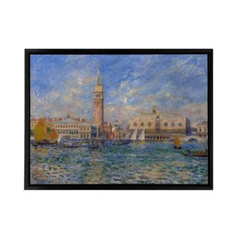 Artery8 Renoir Venice The Doges Palace 1881 Framed Canvas Wall Art Print | Size: W24 x H32