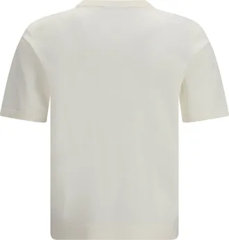 PIACENZA 1733 Mens Short-Sleeve Crewneck Sweater Bianco Ottico Cotton T-Shirts And Polos