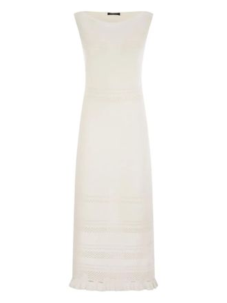 Fabiana Filippi scoop-neck maxi dress - women - Cotton - 38 - Neutrals