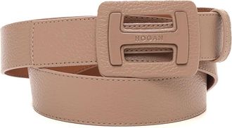 Hogan Leren Riem - Dames - Riemen - Roze - 90 CM - Leer - Accessoires