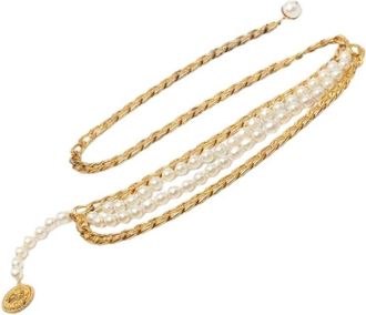 Chanel Pre-owned 31 RUE Cambon Vintage Chain Belt - Dames - Vintage Accessoires - Geel - ONE Size - Vintage