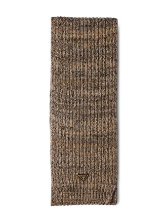 Prada Sjaal met logo - Bruin