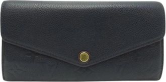 Louis Vuitton Pre-owned Lange portemonnee (bi-fold) - Dames - Vintage Accessoires - Blauw - ONE Size - Leer - Vintage