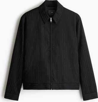 H&M Strassverzierte Jacke in Regular Fit - Schwarz