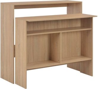 vidaXL Mesa alta de bar con 2 tableros roble 130x40x120 cm Vidaxl
