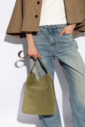 LI&Eacute; STUDIO Suede Bag The Norma In Shopper Style, Womens, Green