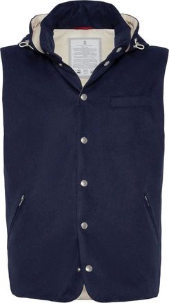 Brunello Cucinelli Gilet con cappuccio - Blu