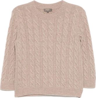 N.Peal Emilia Cable Round Neck sweatshirt - Brown