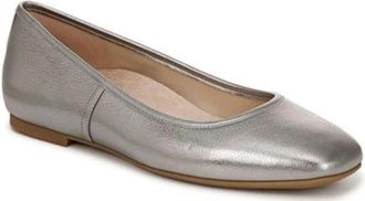 Vionic Womens Vionic Orinda 2 Ballet Flat Sliver Leather Square Toe Slip-On VER945