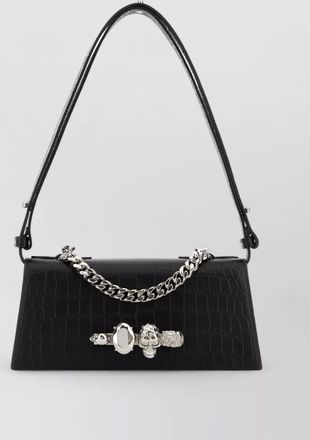 Alexander McQueen leather mini jewelled shoulder bag chain handle