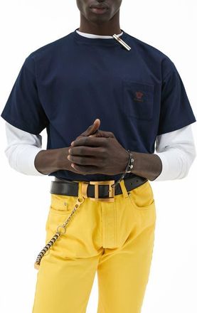 Versace Cotton Jersey T-Shirt in Navy Blue at Nordstrom, Size Xx-Large