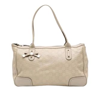 Gucci Pre-owned Tote Bags, female, White, Size: ONE SIZE Pre-owned Leather Tote Bag