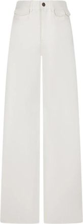 Chlo&eacute; Wide Jeans - Dames - Loose Fit Jeans - Wit - L - Katoen - Jeans