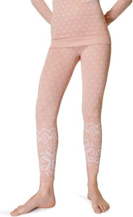 Sweaty Betty Fair Isle Jacquard Base Layer Leggings in Deco Beige at Nordstrom, Size Large