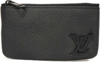 Louis Vuitton Noir Leather Coin Purse/Coin Case (Pre-Owned)