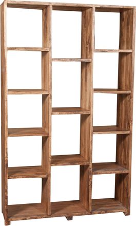 Biscottini International Biblioteca De Madera Maciza De Tilo Acabado Con Efecto Natural 121x36x200 Cm