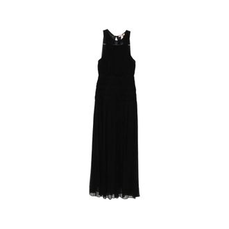 Twinset Maxi Dresses, female, Black, Size: L Abito lungo smanicato c/dettaglio gonna