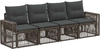 vidaXL Conjunto De Sof&aacute;s De Jard&iacute;n 4 Uds. Gris Y Gris Oscuro Vidaxl