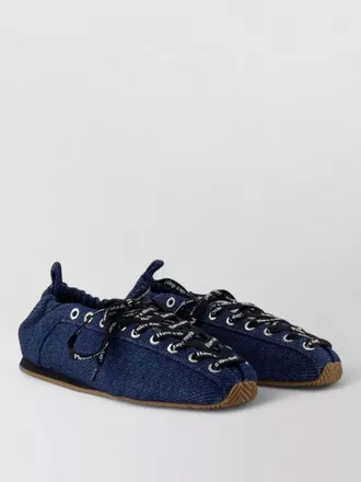 Ganni lace up sporty ballerina sneakers synthetic