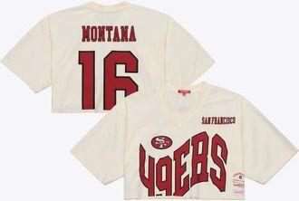 Mitchell & Ness Womens Mitchell & Ness Joe Montana Cream San Francisco 49ers Retired Player Cropped Fashion Jersey at Nordstrom, Size X-Large