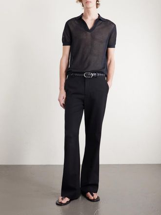 Tom Ford Open-Knit Sea Island Cotton and Silk-Blend Polo Shirt