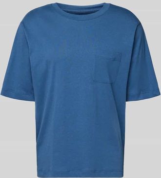 Schiesser T-Shirt mit Rundhalsausschnitt und Brusttasche in Marine, Gr&ouml;&szlig;e 48