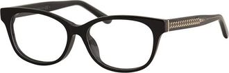 Jimmy Choo London Eyeglasses Rectangle Full Rim, Black Frame And Clear Demo Lenses Lens Jc198/f080700