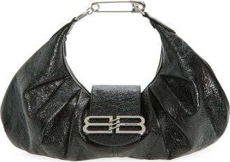 Balenciaga Medium Pamela Leather Shoulder Bag in 1000 Black at Nordstrom