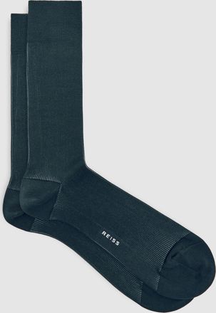 Reiss Dark Green Two Tone Cotton Socks, M & L
