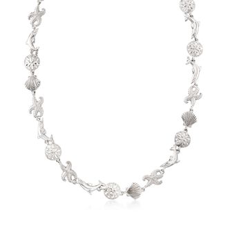 Ross-Simons Sterling Silver Sea Life Link Necklace