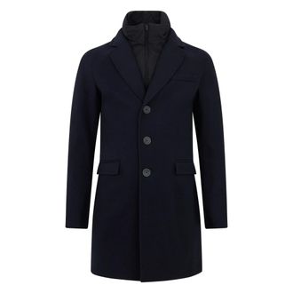 Herno Heren, Mantels, Blauw, Maat: S Wol