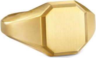 David Yurman Anello a sigillo Streamline in oro giallo 18kt (14mm)