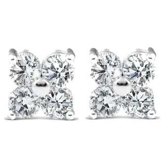 Pompeii3 1/2ct Diamond Eight-Stone Studs 14K White Gold