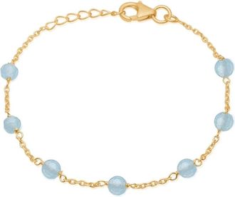 Frk. Lisberg Accessoires, Dames, Geel, ONE Size, Chalcedon Aqua Armband