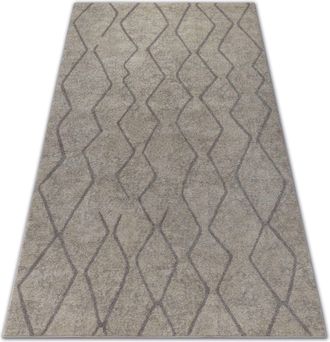 RugsX Rugsx - Alfombra Soft 8050 Zigzag Boho Crema/marr&oacute;n Claro Beige 120x170 Cm