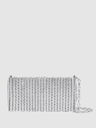Reiss Silver Beaded Removable Strap Shoulder Bag