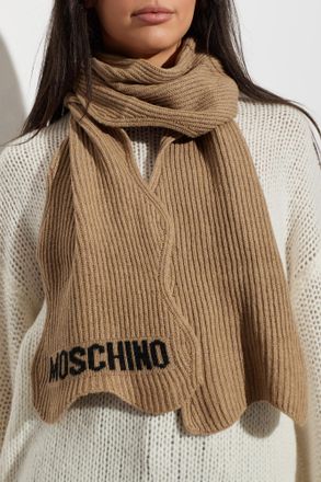 Moschino Scarf With Logo, Unisex, Brown