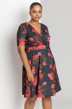 Roman Floral Print Wrap Dress