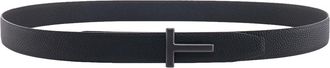 Tom Ford Black Belt With T Buckle In Leather Man