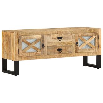 vidaXL Vidaxl - Mueble Para Tv De Madera Maciza De Mango Rugosa 110x30x45 Cm